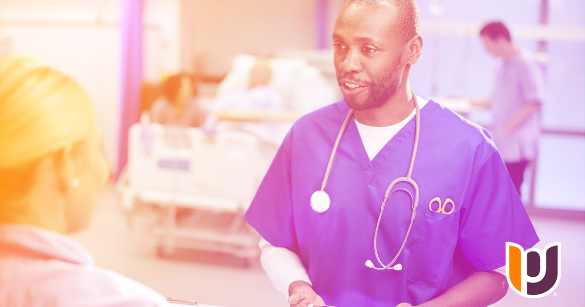 male nurse in scrubs
