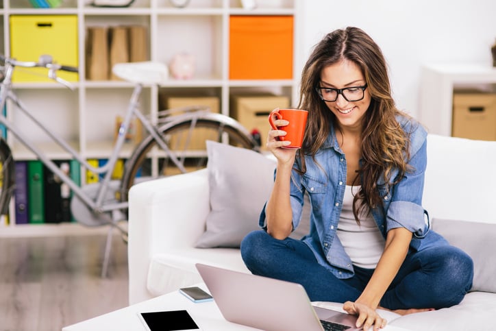 Woman using computer