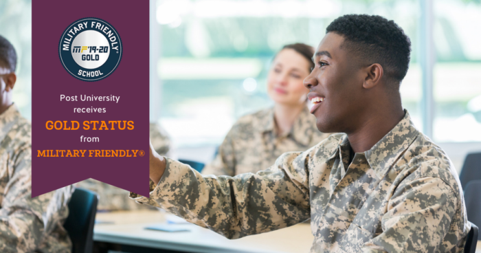 soldier at desk in classroom