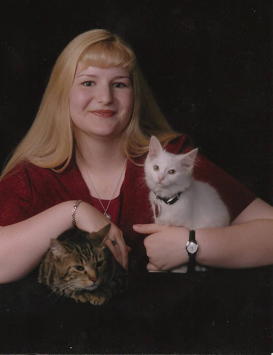 throwback photo of brandi and her cats