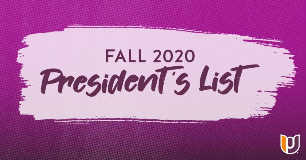 President's List Fall 2020 Post University