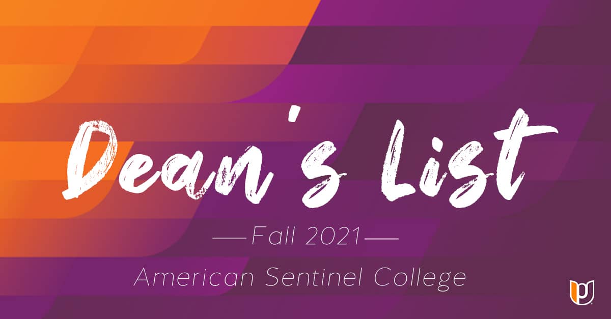 Fall 2021 American Sentinel College Dean’s List Recipients