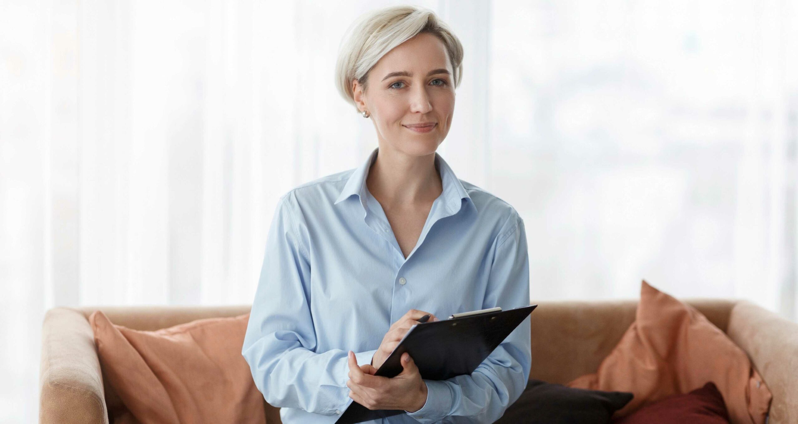 counselor with clipboard